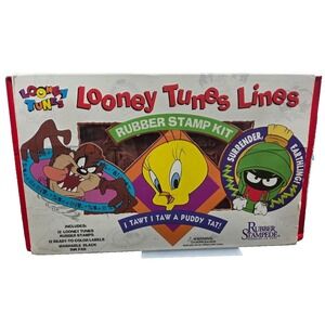 Rubber Stampede Looney Tunes Lines Rubber Stamp Kit 1995 Foam 12 Pc Set In Box